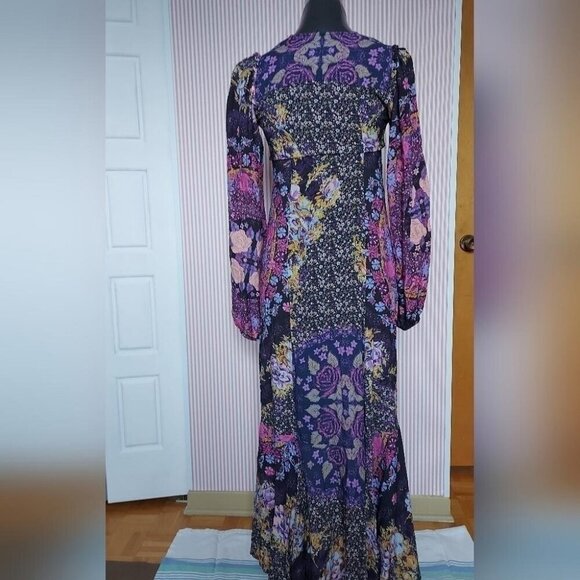 Free People Marais Floral Maxi Tunic Dress Size XS Witchy Boho Fall Festival - Picture 3 of 10